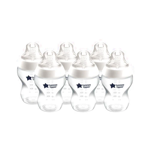Tommee Tippee Closer to Nature Baby Bottles, Slow Flow Breast-Like Nipple with Anti-Colic Valve (9oz, 6 Count)