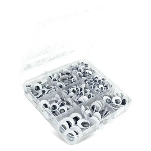 FKEYTO 560 Pcs Wiggle Googly Eyes with Self-Adhesive, 6mm 8mm 10 mm 12mm 15mm Mixed Packaging (Black and White)