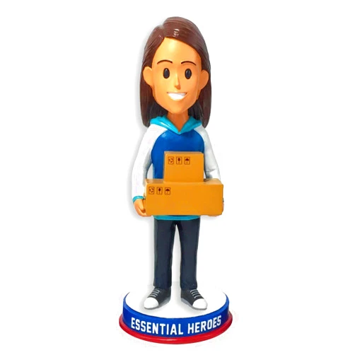 National Bobblehead Hall of Fame and Museum Delivery Driver Mail Carrier Postal Caregiver Heroes Bobblehead Female Light