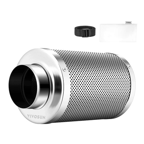 VIVOSUN 4 Inch Air Carbon Filter Smellines Control with Australia Virgin Charcoal for Inline Duct Fan, Grow Tent, Pre-filter Included, Reversible Flange 4