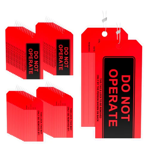 Moorovgi Lock Out Tags,50-pk Tagout Tags with Wires Attached,Tear & Water Resistant PVC-Plastic-Danger Do Not Operate