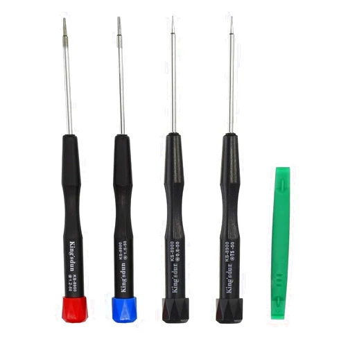 Uacen 4-Piece Precision Pentalobe Screwdriver Set P2 P5 P6 5-Point 5-Star 0.8 mm, 1.2 mm and 1.5 mm Pentalobe Screwdriver or Ts1 Ts4 Ts5 and Torx T5 for iPhone Macbook Pro Air ReReader Repair