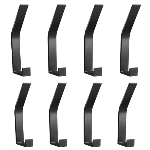 MOJIEZUO 8 Pack Large Coat Hooks Wall Mounted, Heavy Duty Removable Coat Rack for Wall, Hidden Screws Metal Double Hooks Coat Hanger for Hanging Coats, Hat, Scarfs, Towel