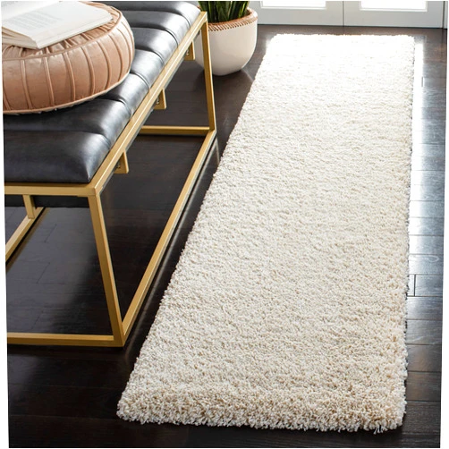 SAFAVIEH Milan Shag Collection Runner Rug - 2' x 6', Ivory, Solid Design, Non-Shedding & Easy Care, 2-inch Thick Ideal for High Traffic Areas in Living Room, Bedroom (SG180-1212)