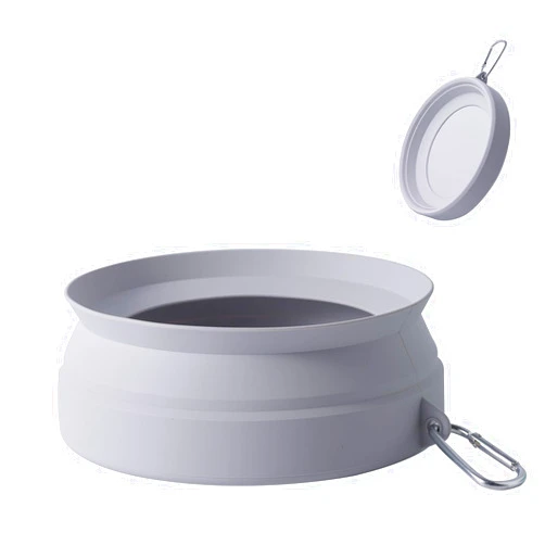 SLSON Spill Proof Dog Water Bowl for Cars,Collapsible No Splash Dog Travel Bowls Integrated Molding Portable Pet Bowl for Vehicle Road Trip Truck,RV,SUV,Boat Accessories (Cold Grey)
