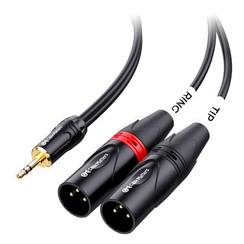 Cable Matters 3.5mm 1/8 Inch TRS to 2 XLR Cable 6 ft, Male to Male Aux to Dual XLR Breakout Cable