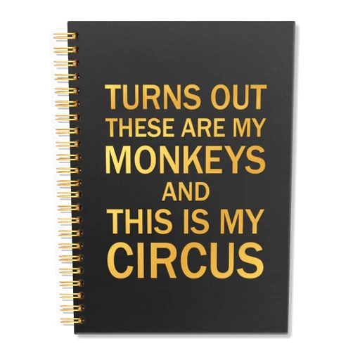 Vgrti Turns Out These are My Monkeys and This is My Circus Spiral Notebook, Funny Office Notebook, Work Humor Gifts for Women Men Coworker, Sarcastic Gag Office Gifts for Boss Friends Leaders Mentors