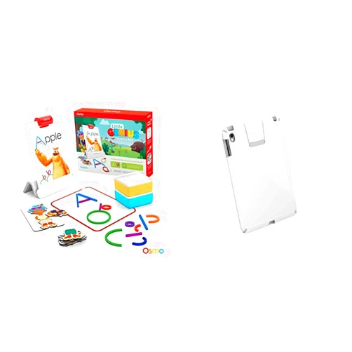 Osmo - Little Genius Starter Kit for iPad iPad Case Bundle - 4 Hands-On Learning Games (Preschool Age) iPad Base Included