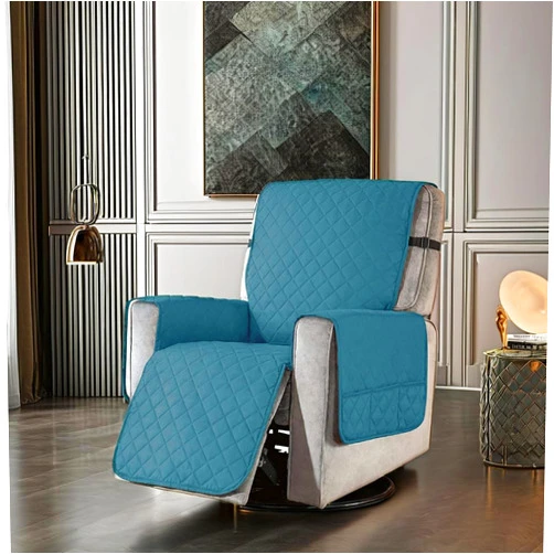 Louis Donné Recliner Sofa Covers Reversible Couch Slipcover Printed Single Seat Armchair Protector Washable for Pets Dog Owners（Lake Blue）