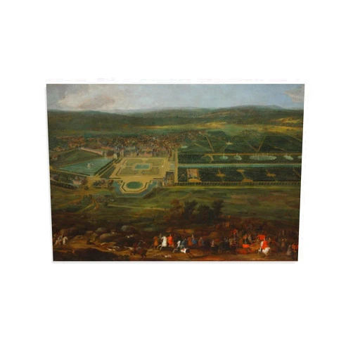 CUI HUA SHI Pierre Denis Marty - View of The Château De Fontainebleau Art Posters Poster Painting Canvas Prints Bedroom Large Home Decor Wall Art Picture Canvas Wall 08x12inch(20x30cm)