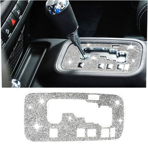 Zufoty Bling Gear Shift Box Frame Cover Trim Sticker, Gear Shift Cover Bling Car Interior Accessories Compatible with Wrangler 2012-2018 (White)
