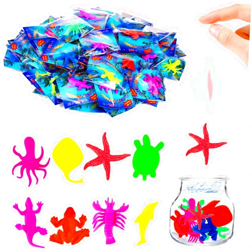 Chivao 144 Pack Water Growing Sea Creatures Animals, Pool Party Favors Under the Sea Water Growing Expandable Animals for Party Supplies Goodie Bags Fillers, Random Sea Creatures