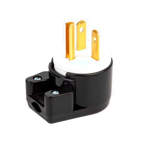 Plugrand 90 Degree Right Angle Nema 5-20P 20A 125V T-Blade DIY Household Plug, Easy Assembly 20Amp 125Volt USA Canada 3-Prong Male Angled 20A Plug, 12-Directions Rotatable Connector,