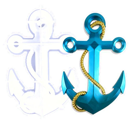 Voaesdk Anchor Rope Epoxy Resin Molds, 3D Large Anchor Silicone Resin Molds, Epoxy Casting Molds for Wall Hanging Mount Decor, DIY Wall Door Cabinets Home Office Decoration Xmas Gifts