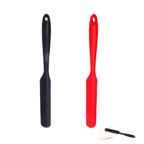 MOJOTORY Jar Spatula, Silicone Jar Scraper with Long Handle, Jam Spreader for Peanut Butter, Kitchen Spatula for Baking and Cake Icing, Kitchen Must Have Small Silicone Spatula, Jar Blender (2Pcs)