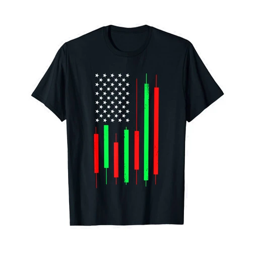 Stock market | Cryptocurrencies | Gift day trader HODLn | Stock chart | American flag | Funny stock trader T-Shirt