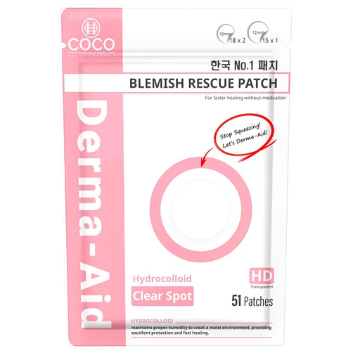 COCO-HONEY Acne Patches Pimples Zits Patch Blemish - Derma-Aid for Blemish Spot, Face & Skin Care, Facial Stickers (Clear)