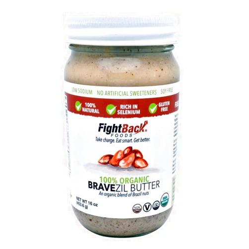 FightBack Foods Organic Bravezil Nut Butter (Brazil Nut 16 oz) - An Organic Blend of Brazil Nuts