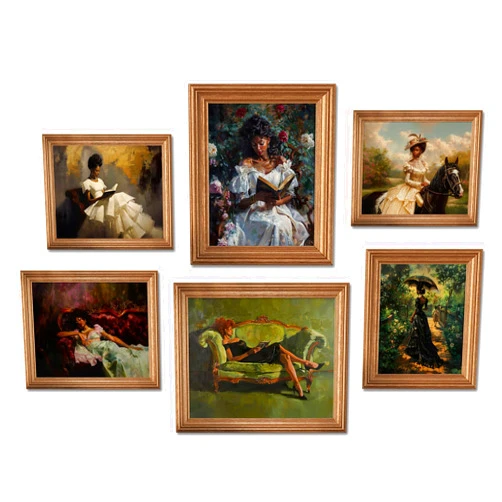 RIJDOJLK Eclectic Wall Art Decor Black Women Reading Canvas Prints Set Of 6 African American Victorian Wall Art Modern Maximalist Artwork Prints Vintage Gallery Set Funky Posters for Home Decor 8x10in Unframed