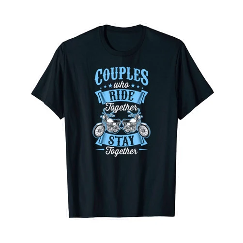 Best Motorcycle Gear and Biker Grandpa Accessories Couples Who Ride Together Stay Together Matching Motorcycle T-Shirt