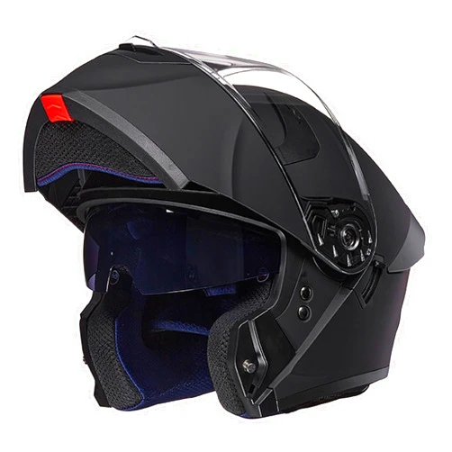 ILM Adult Motorcycle Helmet Dual Visor Flip up Modular Full Face Helmet DOT Model WS206(Matte Black,Medium)