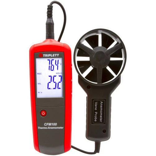 Triplett CFM100 CFM/CMM Air Flow, Velocity, and Temperature Thermo-Anemometer