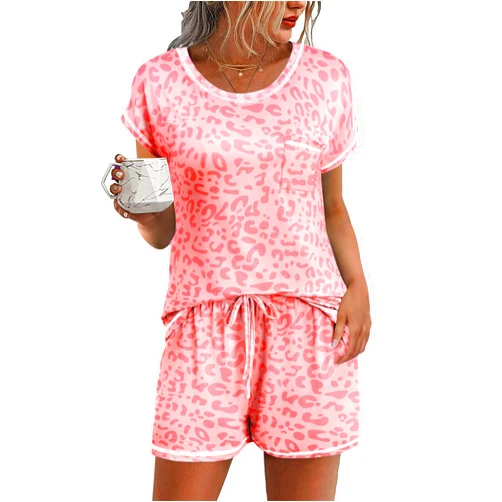 Ekouaer Womens Pajama Sets 2 Piece Soft Short Sleeve Top and Shorts Sleepwear Round Neck Pjs Lounge Set with Pockets