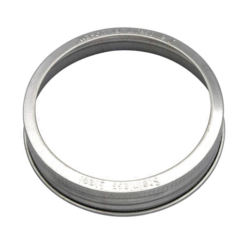 Mason Jar Lifestyle Stainless Steel Rust Proof Bands/Rings with Stamped Logo (5 Pack, Wide Mouth)