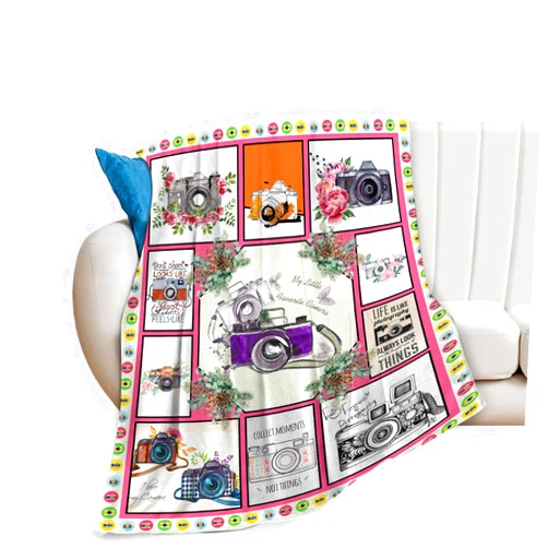 Yowecso Camera Blanket Super Soft Cozy Vintage Old Fashioned Photo Cameras Lover Throw Blanket for Kids Girls Boys Women Adults Lightweight Flannel Fleece Fuzzy Bedding Gifts for Sofa Couch 50