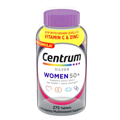 Nalkot Centrum Silver Women 50 Plus Multivitamin, 275 Tablets+Bundled with nalkotsupliment Guide, Non-GMO & Gluten Free, Easy to Take Smooth Coating