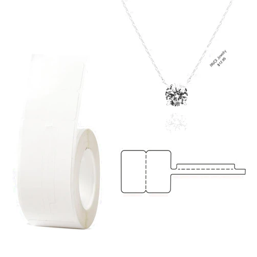 LMASBLTER Jewelry Price Tags for Pricing Self Adhesive White Blank Jewelry Ring Price Tags for Necklace Earring Price Identify Rectangle Label for B1/B21/B3S Label Printer 25x75mm, 100 Labels/Roll