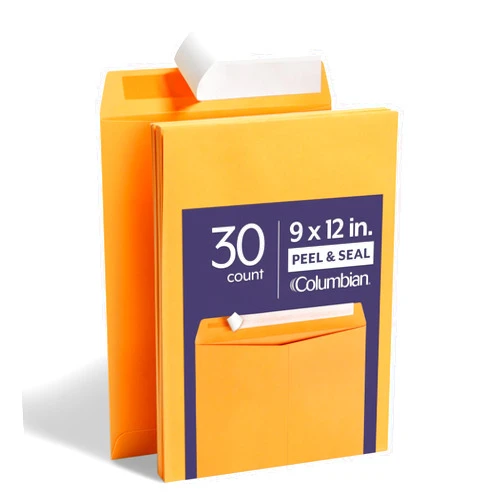 Columbian 9 x 12 Catalog Envelopes, 30 Pack, Document Envelopes with Self Seal Closure, Heavyweight 28 lb Paper, Self Sealing Envelopes for Mailing, Filing and Organizing, Brown Kraft