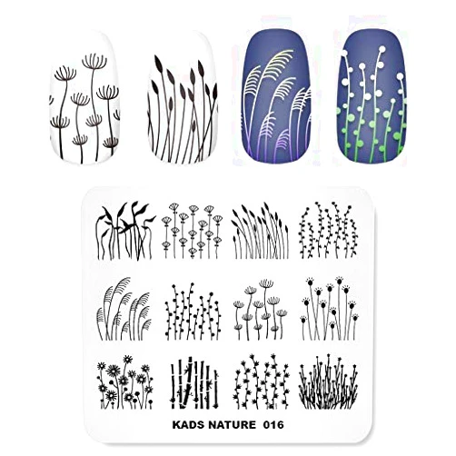 KADS Nail Stamping Plate Dandelion Grass Nature Template Image Design Plates for Nail Art Decoration and DIY Nail Art(NA016)