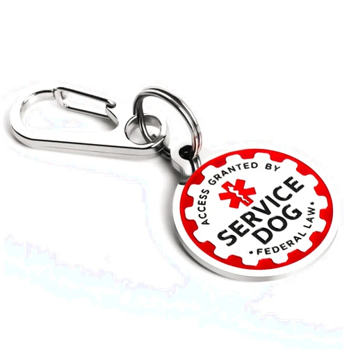 MOOGROU Service Dog Tag,Engraved Metal Dog ID Tag with Double Sides for Small Medium Large Extra-Large Dogs,Long-Lasting 1.2 Inch Tag Easy to Attach for Service Dog Collar Vest Harness