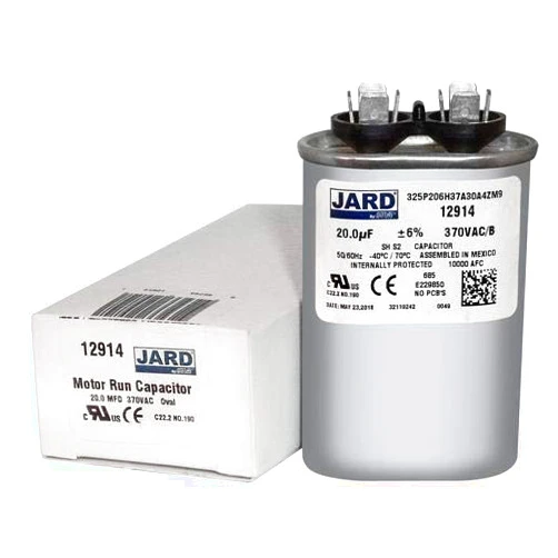 JARD Replacement Motor Run Capacitor 20 mfd 370V VAC Volt 20uf Oval