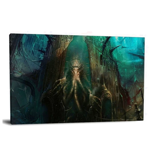 Cthulhu Poster Ocean Depth Sea Cool Wall Decor Poster Decorative Painting Canvas Wall Art Living Room Posters Bedroom Painting 16x24inch(40x60cm)