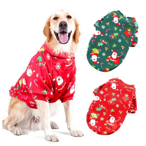 AFYHH 2Packs Large-Dog Christmas Clothes-Sweater - Costumes Winter Warm Xmas Puppy Holiday for Dog Cold Weather Outfit Apparel for Medium Large Dogs (M (Chest:26.8'',Back:16.5''))