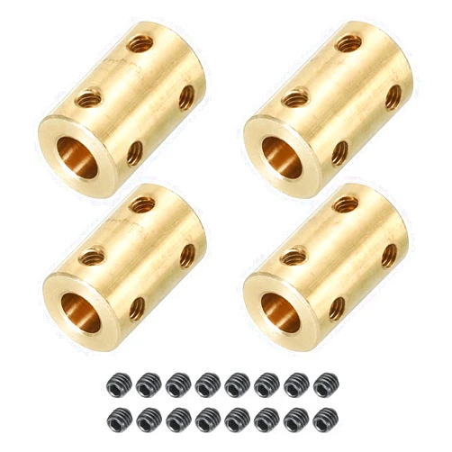 PATIKIL Shaft Coupler Connector L22 x D14 7mm to 7mm Bore Rigid Coupling Motor Shaft Joint Connector with Screw for 3D Printers 4Pack