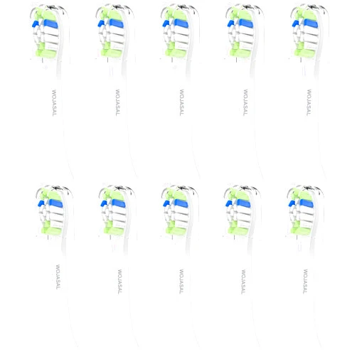 WOJASAL Replacement Toothbrush Brush Heads Compatible with Philips Sonicare Electric Toothbrushes, for Snap-On System, Pack of 10, White
