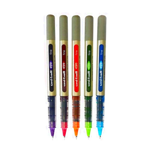 Uni-Ball EYE UB-157 Fine Liquid Ink Rollerball Pen - Tropical Set - Pack of 5