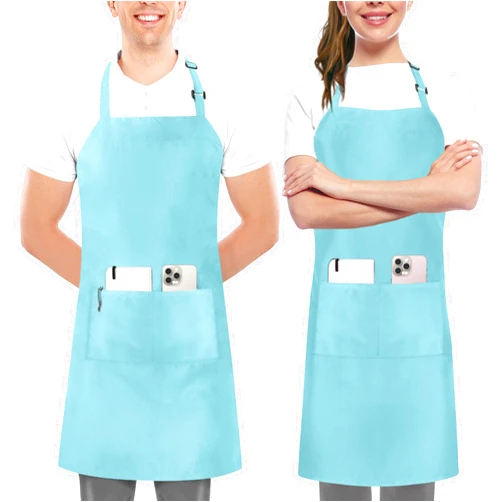 Utopia Kitchen 2 Pack Bib Apron, Adjustable with 2 Pockets, Water and Oil Resistant, Cooking Kitchen Chef Apron for Women Men