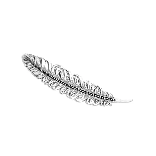 Montana Silversmiths Women's Antiqued Feather Barrette Silver One Size