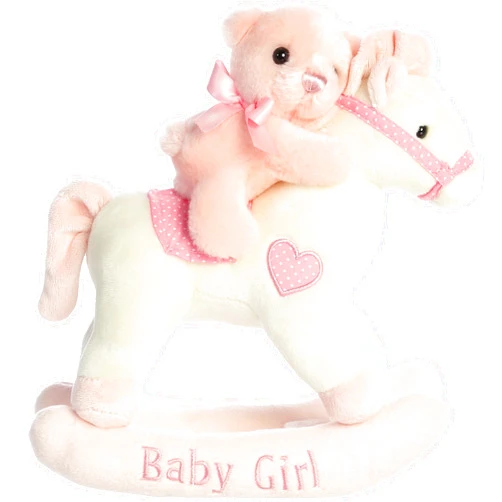 Ebba Aurora® Melodious Musicals! Baby Girl Rocking Horse™ Baby Stuffed Animal - Musical Entertainment - Engaging Play - Pink 12 Inches