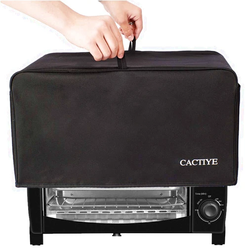 CACTIYE Toaster Oven Dust Cover with Accessory Pockets Compatible with Hamilton Beach 6 Slice of Toaster Oven (BLACK，19 x 14 x 10 inches)