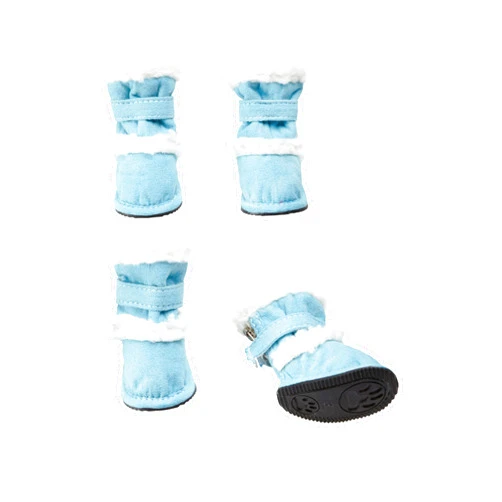 Pet Life Shearling Duggz Dog Shoes, Blue/White, Medium
