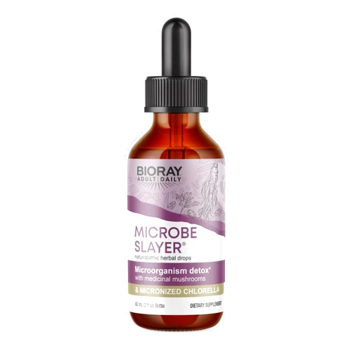 BIORAY Daily Microbe Slayer - 2 fl oz - Promotes Balance of Intestinal Microbes & Nourishes The Liver - Non-GMO, Vegetarian, Gluten Free