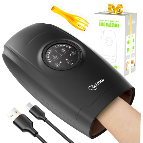 cotsoco Hand Massager with Heat and Compression, 3D Machine for Arthritis and Carpal Tunnel Syndrome Relief, 6 Levels Pressure Point Massage, Finger Wrist Massage for Pain Relief, Gifts for Women