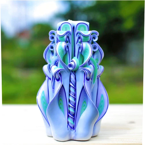 Oscar Candles Purple and Menthol Carved Candle 6.8-Mother's Day Gift-Oscar candles