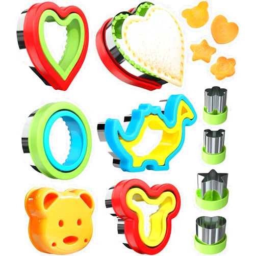 AKHMLEF Sandwich Cutter and Sealer, Sandwich Cutter for Kids 5 PCS（BIG）, Decruster Sandwich Maker, Great for Lunchbox and Bento Box - Boys and Girls Kids