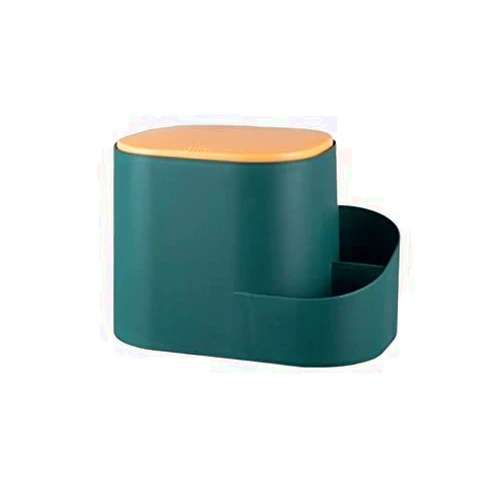 XGFXGF Trash Garbage Can Creative Desktop Multi-Function Trash Can Home Living Room Mini Press Trash Can with Lid Office Storage Paper Basket with Lid (Color : Green)